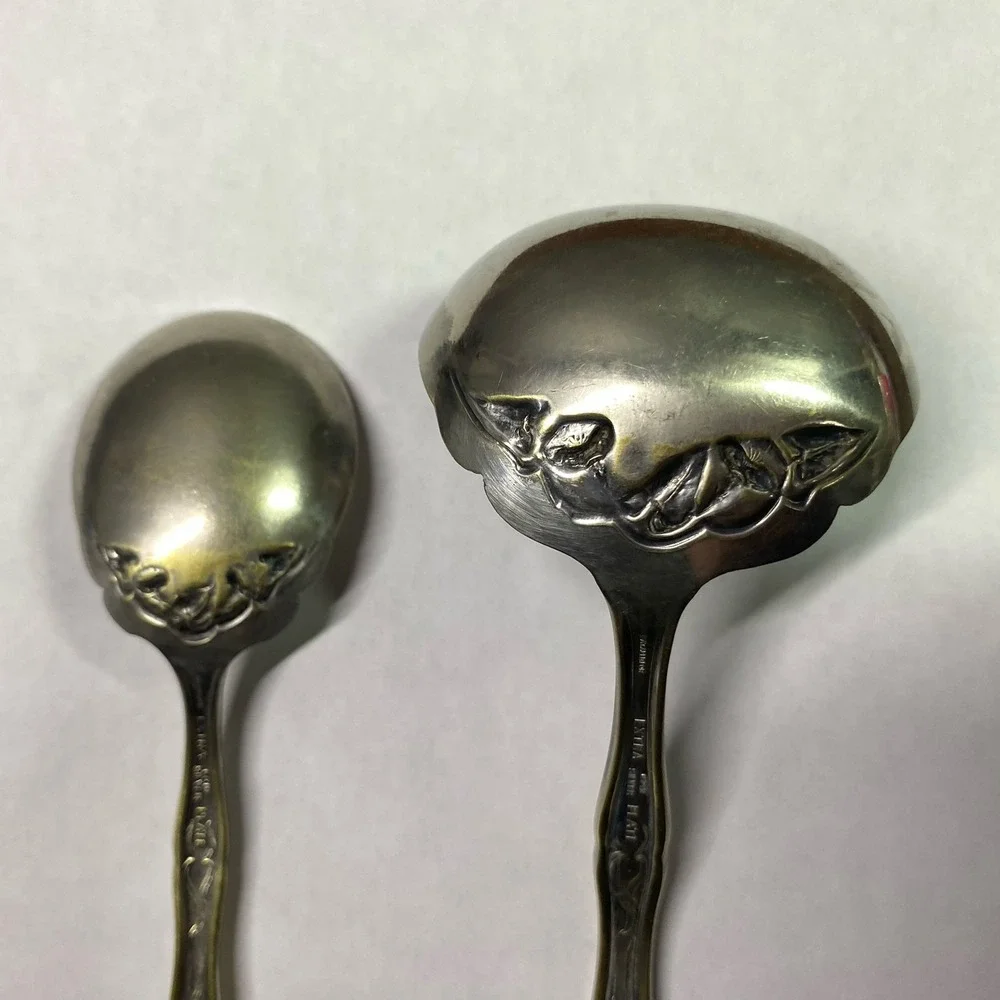 Oneida GALVESTON‎ Stainless Steel Flatwear 2pc Gravy Ladle & Serving Spoon